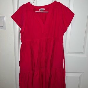 Calvin Klein Ruffle Sleeve Tiered BabyDoll Dress